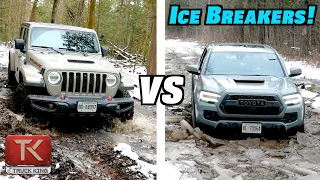 Toyota Tacoma TRD Pro vs Jeep Gladiator Mojave - Off-Road Showdown in Ice, Mud & Snow!