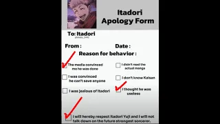 My Official Apology to itadori...