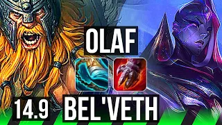 OLAF vs BEL'VETH (JGL) | 10/3/10, Godlike, 600+ games | EUW Master | 14.9