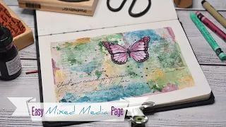 Easy Mixed Media Tutorial • Relaxing Art • Muted Colors • Beginner friendly