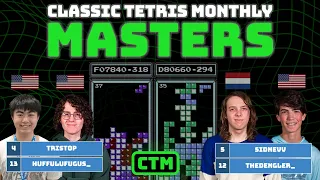 MASTERS BLUE LIVE! | Tristop Huff Sidnev Dengler | APR 24 | Classic Tetris Monthly