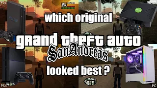 GTA San Andreas - PS2 vs XBOX vs PC vs PS4 - quad view graphics comparison - intro