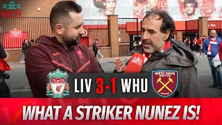 Liverpool 3-1 West Ham | 'What A Striker Darwin Núñez Is!' | Fan Cam | Richardo