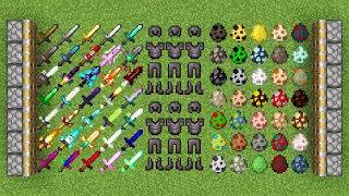 x500 swords and X100 netherite armors and all mobs eggs in minecraft X300