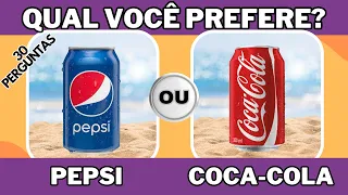 COCA-COLA OU PEPSI? QUAL VOCÊ PREFERE? Jogo das escolhas | Edição Comida #001