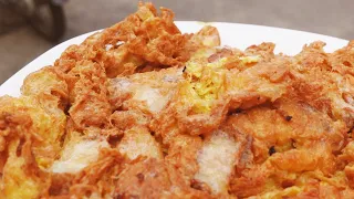 Tasty Crispy Pork Omelet | How to Cook Egg | Thailand Street Food | Thai Food | Foodie