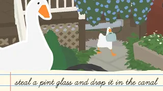 steal a pint glass and drop it in the canal [ Untitled Goose Game FAST Walkthrough ]