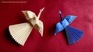 Tutorial - How to make an Origami Crane bird easily || DIY paper bird