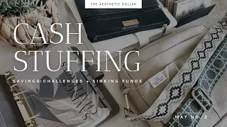 Cash Stuffing | $1,265 | May No. 2 | Sinking Funds + Savings Challenges | Cash Envelopes