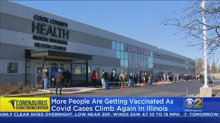 Lines For Vaccinations Increase As COVID Numbers Rise In Illinois