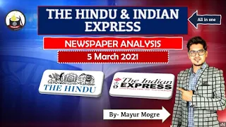 5 March 2021- The Hindu & Indian Express newspaper analysis  | UPSC | Mayur Mogre
