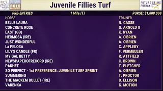 2018 Breeder's Cup Juvenile Turf Fillies Pre-Entries