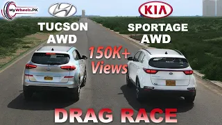 Hyundai Tucson vs Kia Sportage Drag Race| 0 to 100 |Mywheels.pk