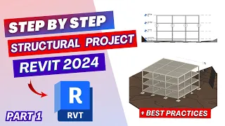 Full Structural Project in Revit 2024 Part 1 | Reinforced Concrete Model Tutorial