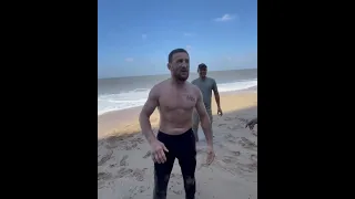 Merab Dvalishvili tries Indian street food then wrestles with the locals on the beach