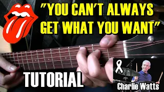 QEPD Charlie Watts Como tocar "You can't always get what you want" Rolling Stones Tutorial Guitarra
