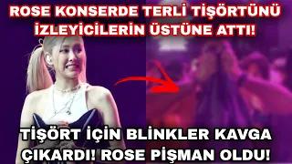 Rose konserde tişörtünü fanların üzerine attı! Tişört için kavga çıktı! Rose pişman oldu!