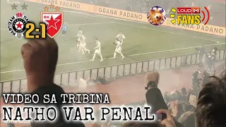 Partizan Crvena zvezda 2:1 vodeći gol Natho iz Rodićevog penala. Tribine poludele.