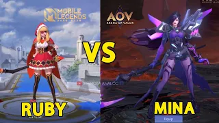 MLBB VS AOV - RUBY VS MINA HERO SKILL EFFECT COMPARISON