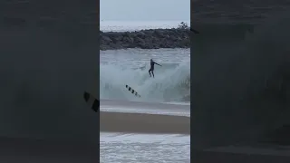 THAT WAS GNARLY. #shorebreak #surfing