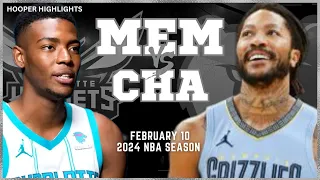 Memphis Grizzlies vs Charlotte Hornets Full Game Highlights | Feb 10 | 2024 NBA Season
