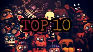 TOP 10 песен фнаф 1 и 2 + бонус в конце видео