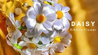 DIY Daisy : How to make Daisy from satin ribbon easy with ASMR Craft