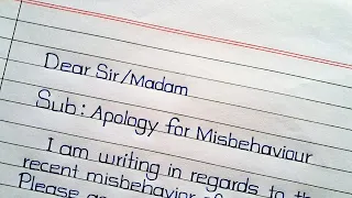 Apology Letter for Misbehaviour