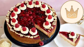 😍ULTRA CREMIG!👌🏻HIMBEER-SCHMAND-KUCHEN!🍰TORTE MIT VANILLEPUDDING! REZEPT VON SUGARPRINCESS😍