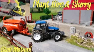 Plant Hire & Slurry Stop Motion On The 1/32 Model Farm!