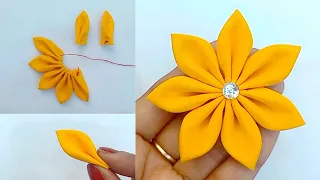 DIY: New Design Fabric Flower Making, in Just 3 minutes | How to Make a cloth Flower | Flower Making