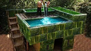 Building The Most Swimming Pool On Roof Beautiful Bamboo Villa