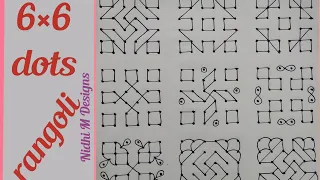 Daily use 6×6 dots rangoli for beginners. Easy muggulu.9 days simple rangoli designs.Square🔲 rangoli