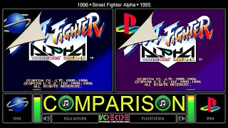 Street Fighter Alpha (Sega Saturn vs PlayStation) Side by Side Comparison - Dual Longplay | VCDECIDE