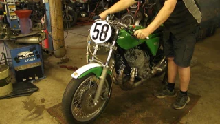 Our Kawasaki H2 750 Post Classic Race Bike starting up for the first time. WE LOVE OUR 2 STROKES