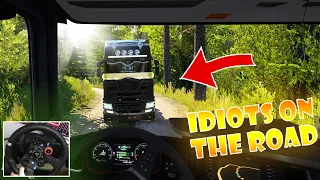 IDIOTS on the road #28 - comeback after ban || FUNNY MOMENTS || ETS2MP/TruckersMP | Logitech G29