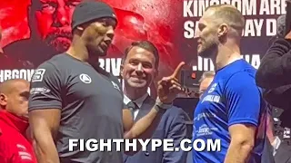 ANTHONY JOSHUA TRIES TO PUNK OTTO WALLIN & PUTS FINGER IN HIS FACE AT HEATED FACE OFF