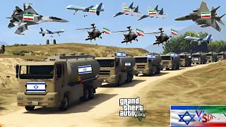 Irani Fighter Jets, Drones & War Helicopters Attack On Israel Army Oil Supply Convoy GTA 5