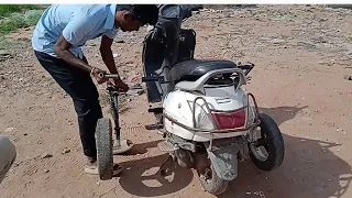 Easily convert Handicapped three wheeler   to two wheeler