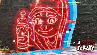 Glowing Subway Surfers Street Art - Fat Cap Sprays