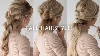 3 EASY FALL HAIRSTYLES 🍁 Perfect for medium - long hair lengths