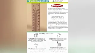 Advisory as Rising Temperatures Pose Health Risks  - April 8, 2024