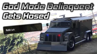 God Mode Delinquent Rage Quits After Getting Hosed By The RCV in GTA Online