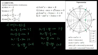 Matemātika I. 8. Trigonometriskās izteiksmes un vienādojumi. Vienādojumu atrisināšana