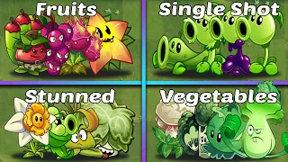 Random 4 Team Battles With 4 Plants - Who Will Win? - PvZ 2 Team Plants vs Team Plants