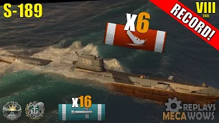 SUBMARINE S-189 6 Kills & 143k Damage | World of Warships Gameplay