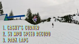 7 YEAR OLD GOES 53 MPH HAS FIRST LAPS AT CASHY'S CORNER AND FULL RUN IN TERRAIN PARK