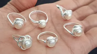 Silver moti ring designs for girls with price || Stone ring designs || Price - 220