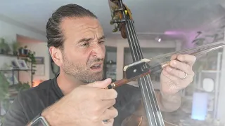 How tight should my double bass bow hair be?