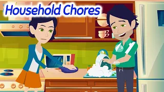 Topics talk about Household Chores in English -  Basic English Conversation